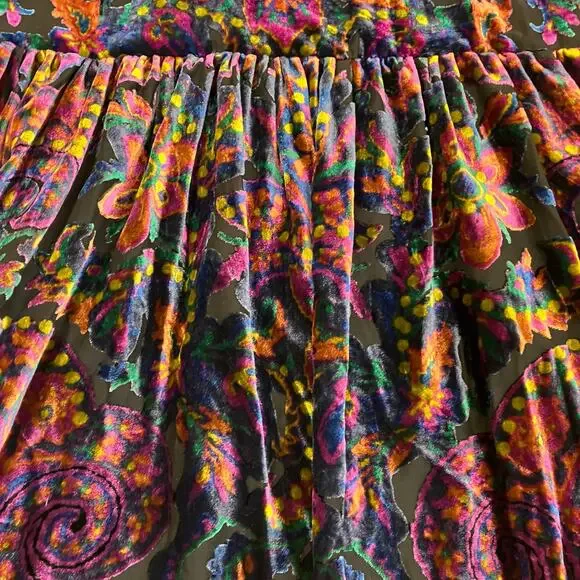 Free People Sz S All the Time Velvet Mini Dress in Dark Night Combo Boho Sexy - Picture 10 of 16